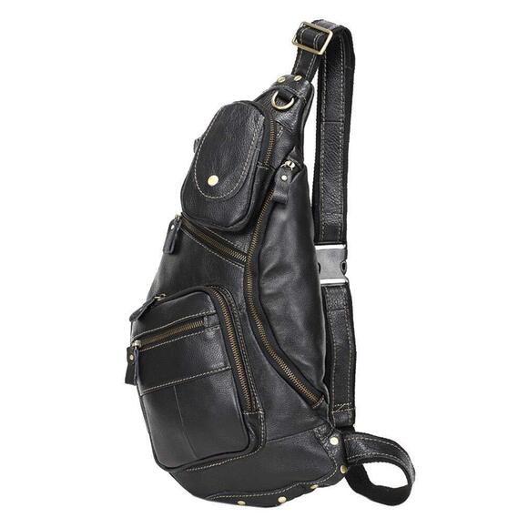 4884 Vinatge Leather Sling Bag Crossbody Backpack Travel Outdoor Hiking main image 7